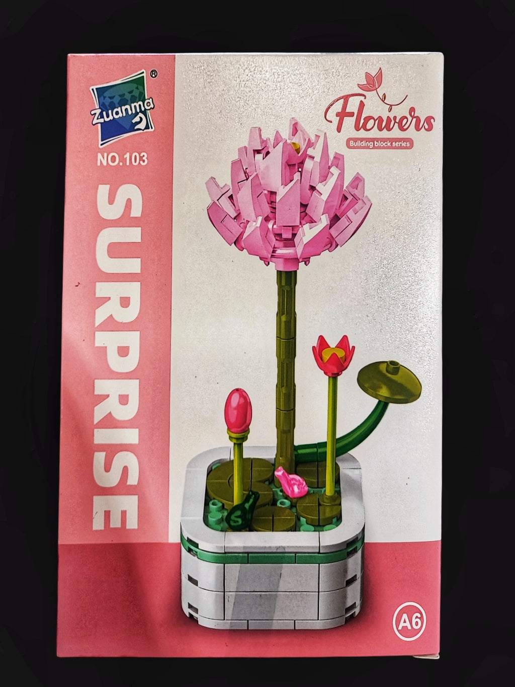 Flor Loto Rosado: Armable en Bloques