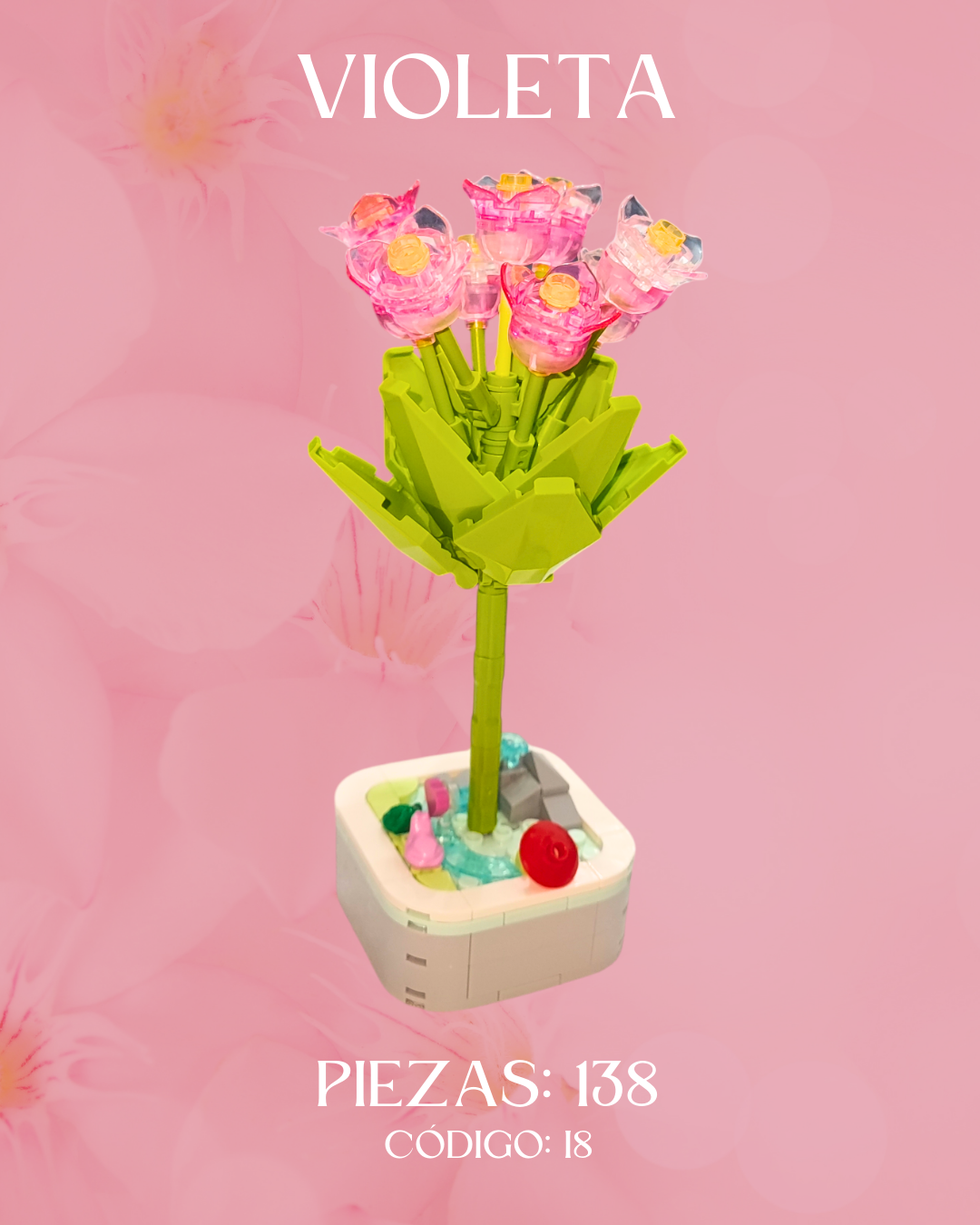 Flor Violeta: Armable en Bloques