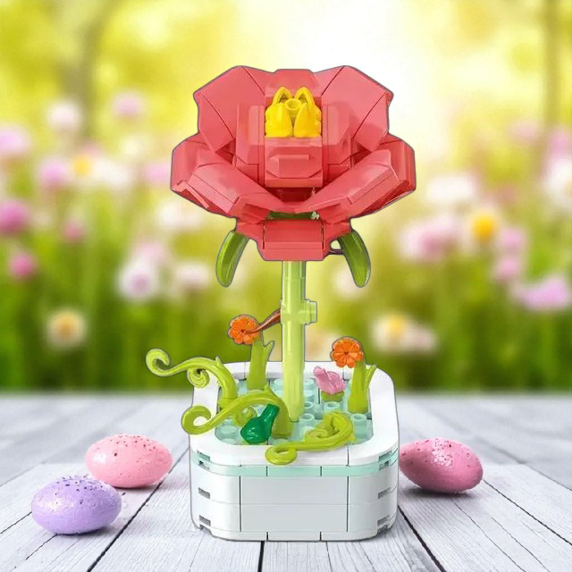 Flor Peonía Rununculus: Armable en Bloques