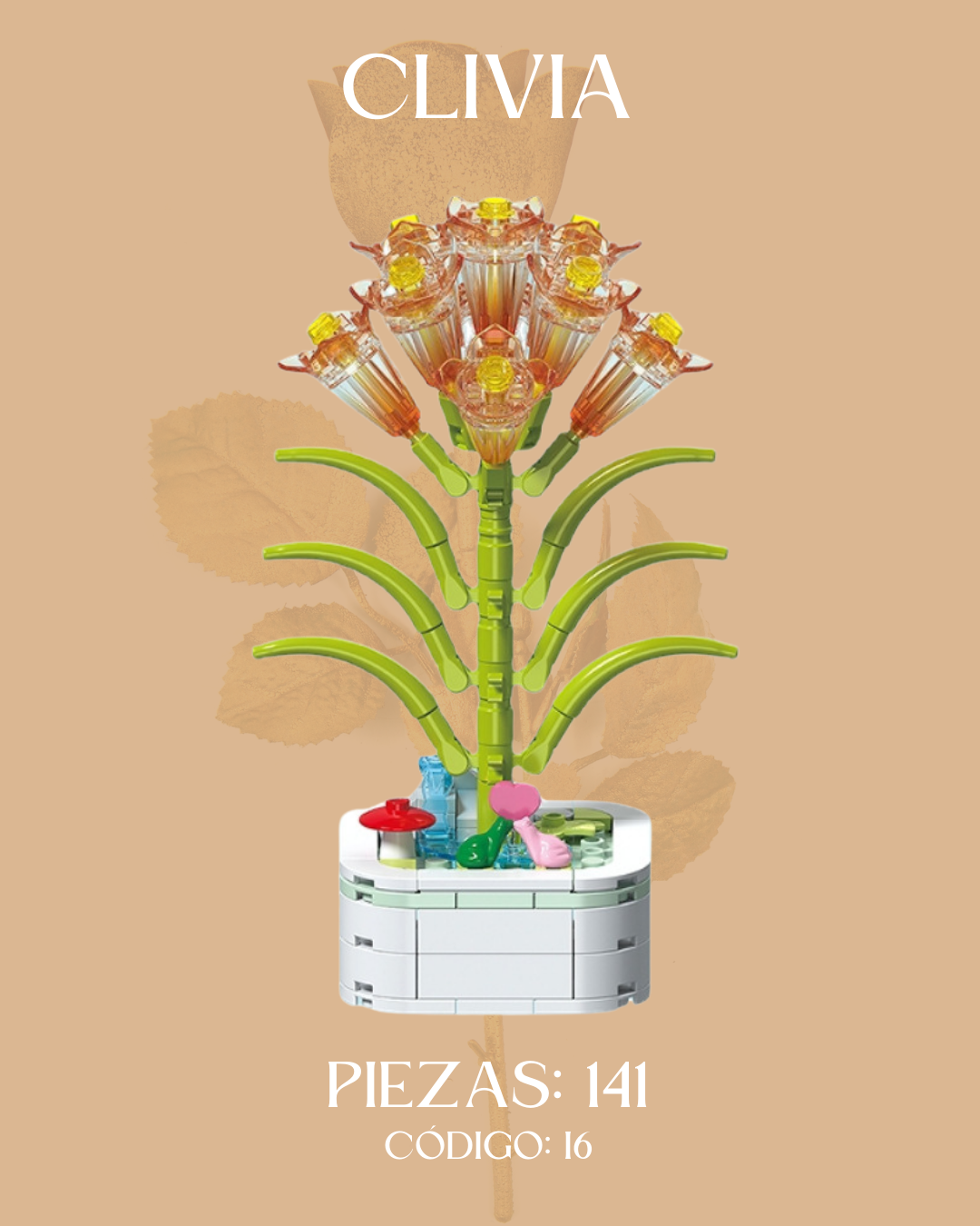 Flor Clivia: Armable en Bloques