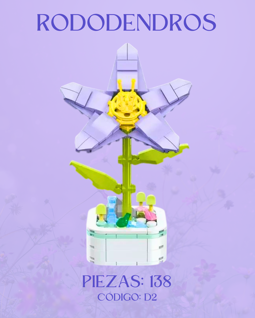 Flor Rododendros: Armable en Bloques