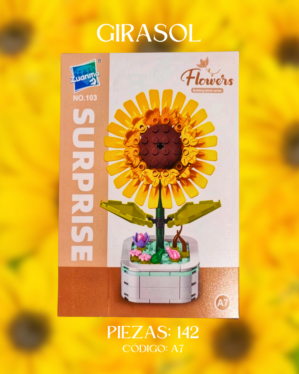 Flor Girasol-Armable en bloque